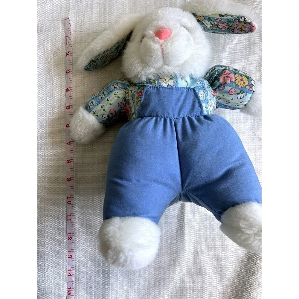 Rare Vintage 90's International Silver Co Plush Bunny Rabbit Floral Print Easter